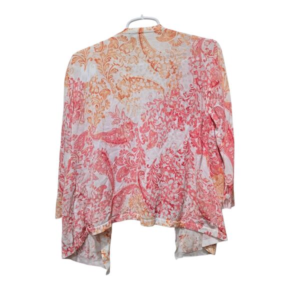 Chico’s Paisley Print Open Front Cardigan Size Large - Picture 2 of 8